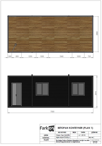 BETOPAN KONTEYNER (PLAN 1)